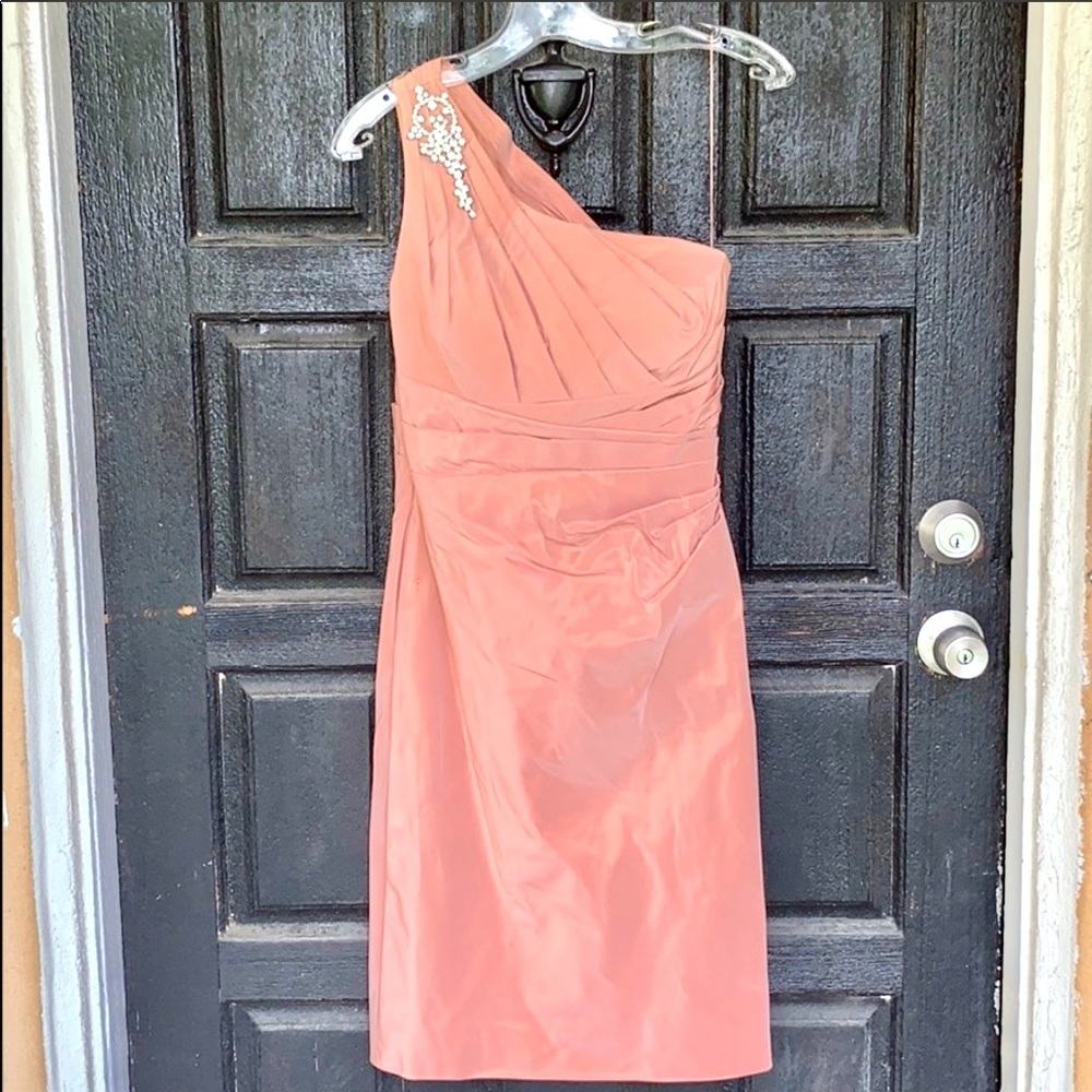 Taffeta one shoulder with brooch new dress